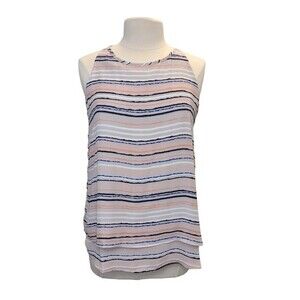 Zac & Rachel Double Tiered Striped Loose Sleeveless Top M